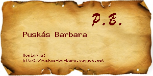 Puskás Barbara névjegykártya